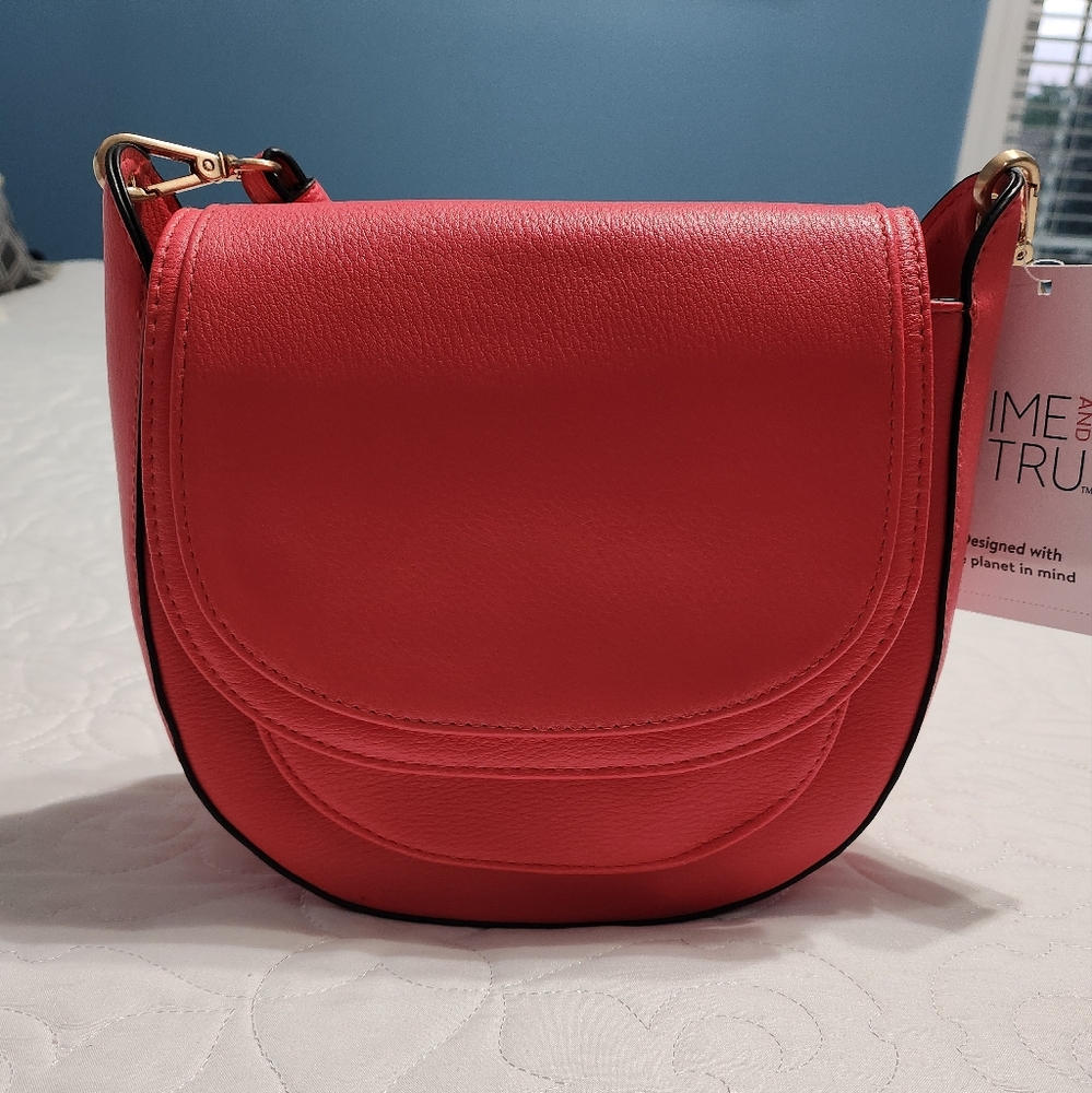 Coral crossbody purse